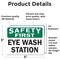 Signmission OSHA Safety First Decal - Eye Wash Station, 5 in W x Rectangle, Vinyl Decal OS-2PACK-SF-D-35-L-19585 - alternate 5